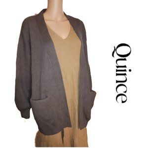 Quince 100% Organic Cotton Oversized Cardigan NWOT Brown XL